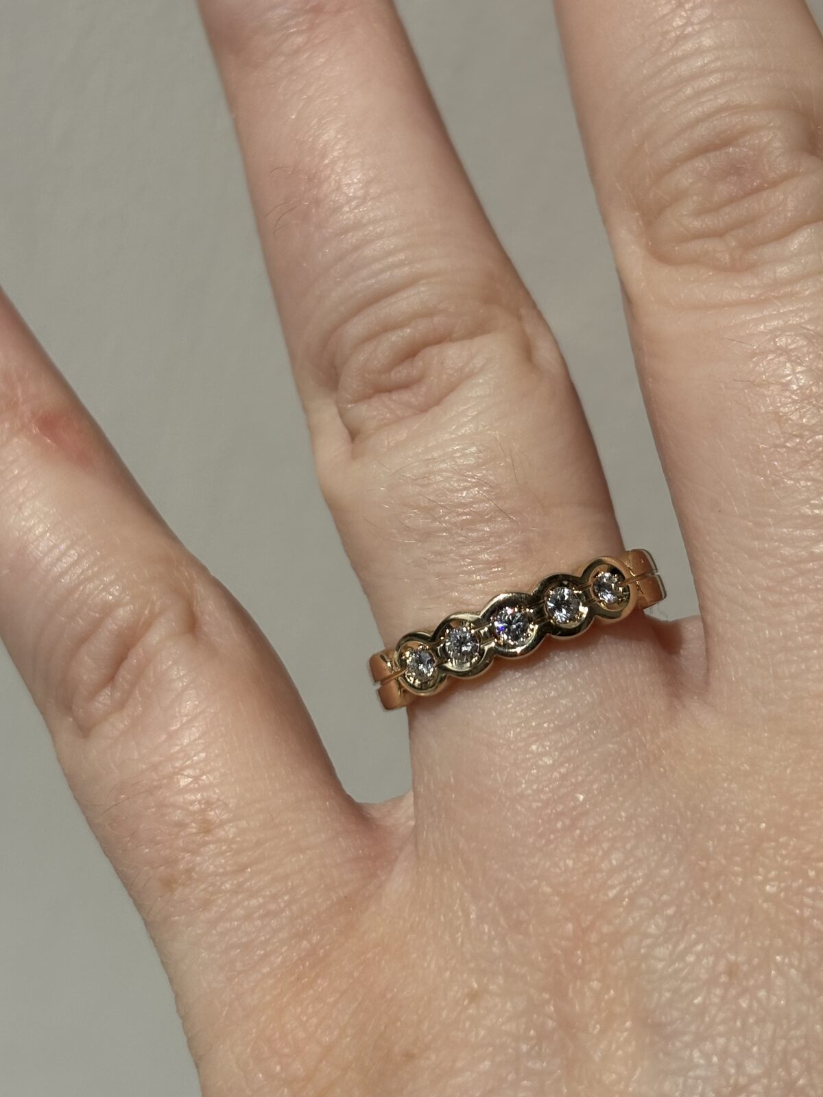 14ct Yellow Gold Diamond Five Stone Ring
