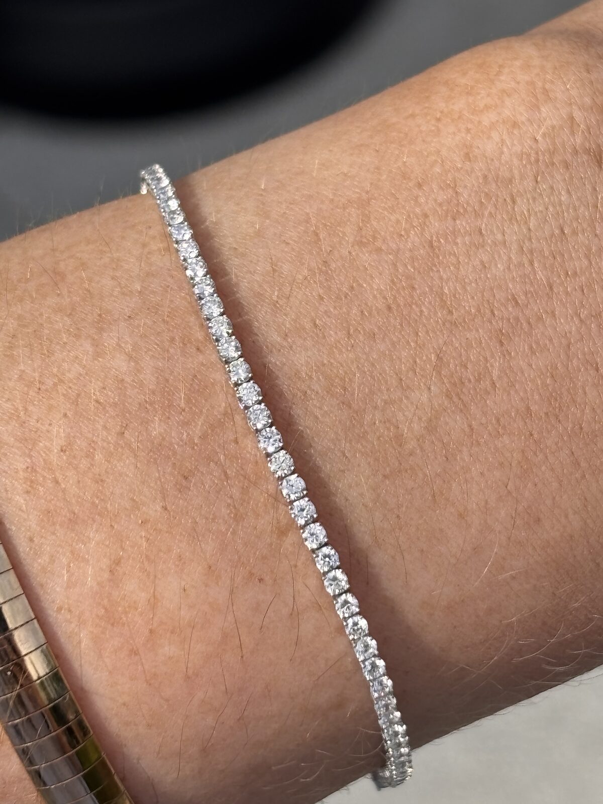 10ct White Gold Lab Diamond Tennis Bracelet view 5