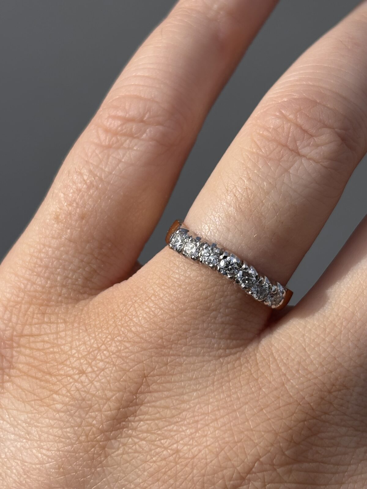 18ct Yellow Gold Curved Diamond Band view 3