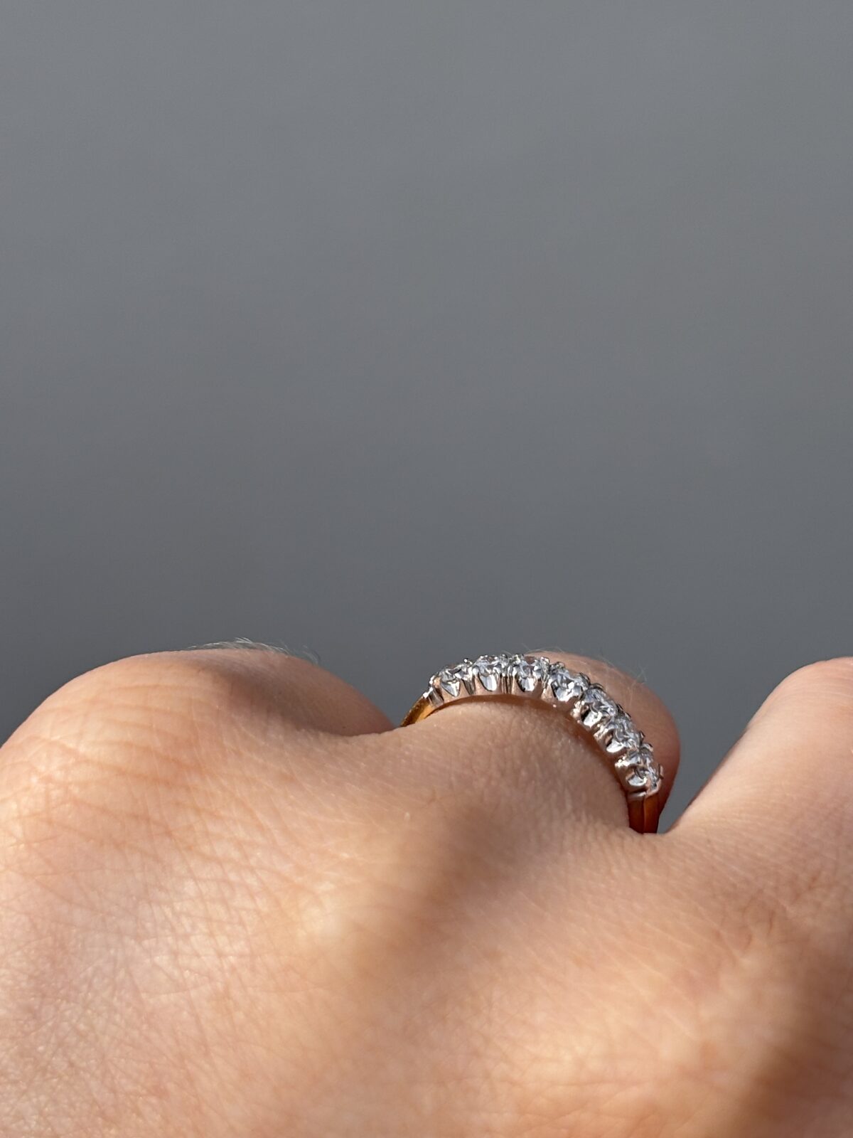 18ct Yellow Gold Curved Diamond Band view 5