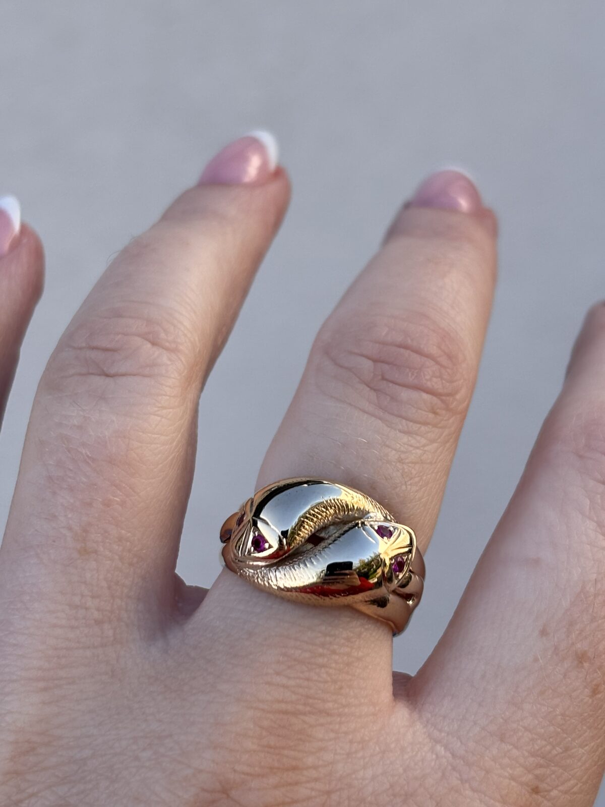 9ct Yellow Gold Ruby Double Serpent Ring view 5