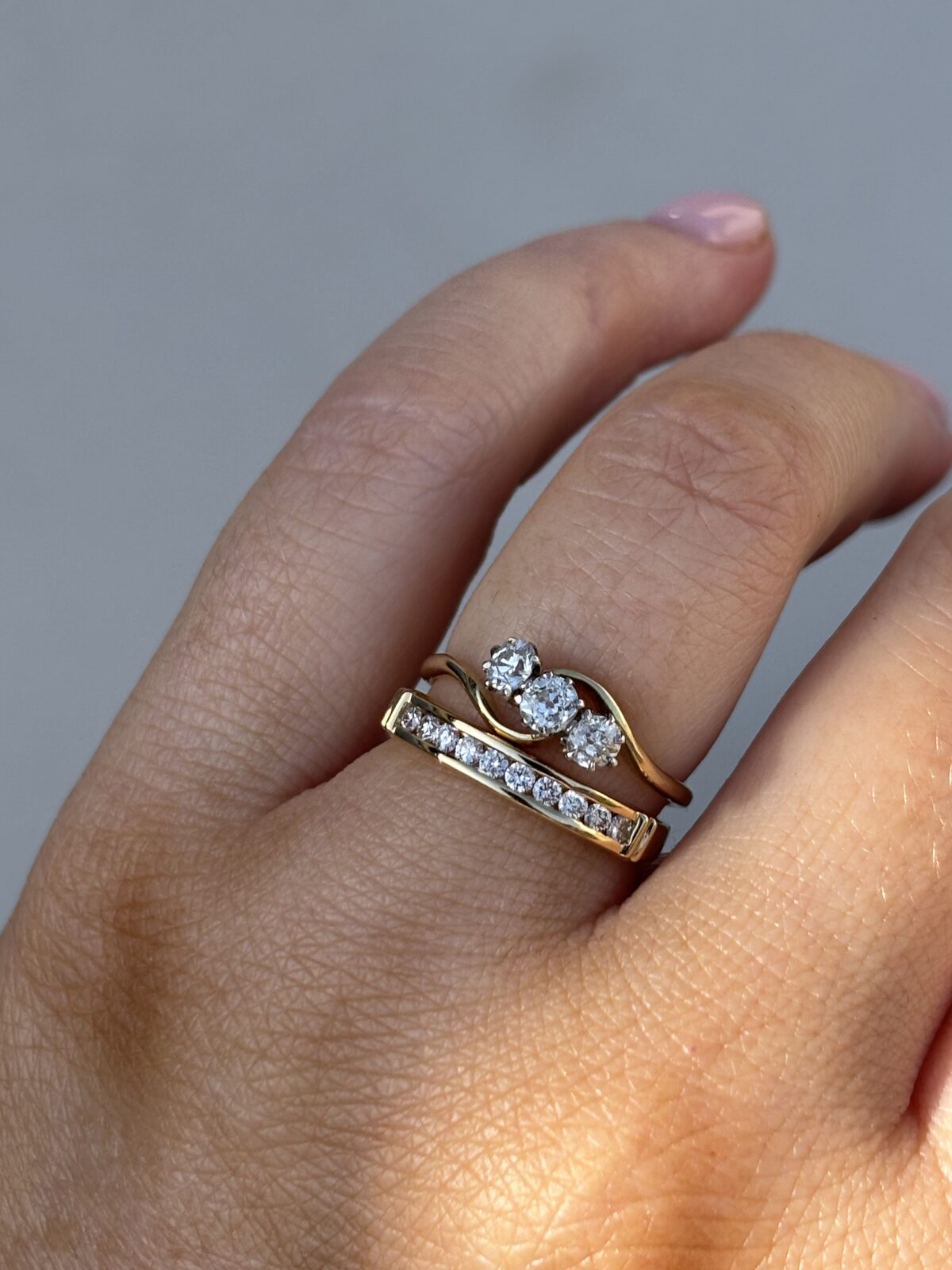 18ct Yellow Gold Diamond Trilogy