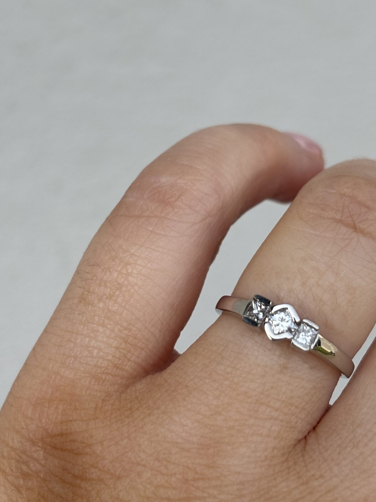 18ct White Gold Princess-cut Diamond Trilogy