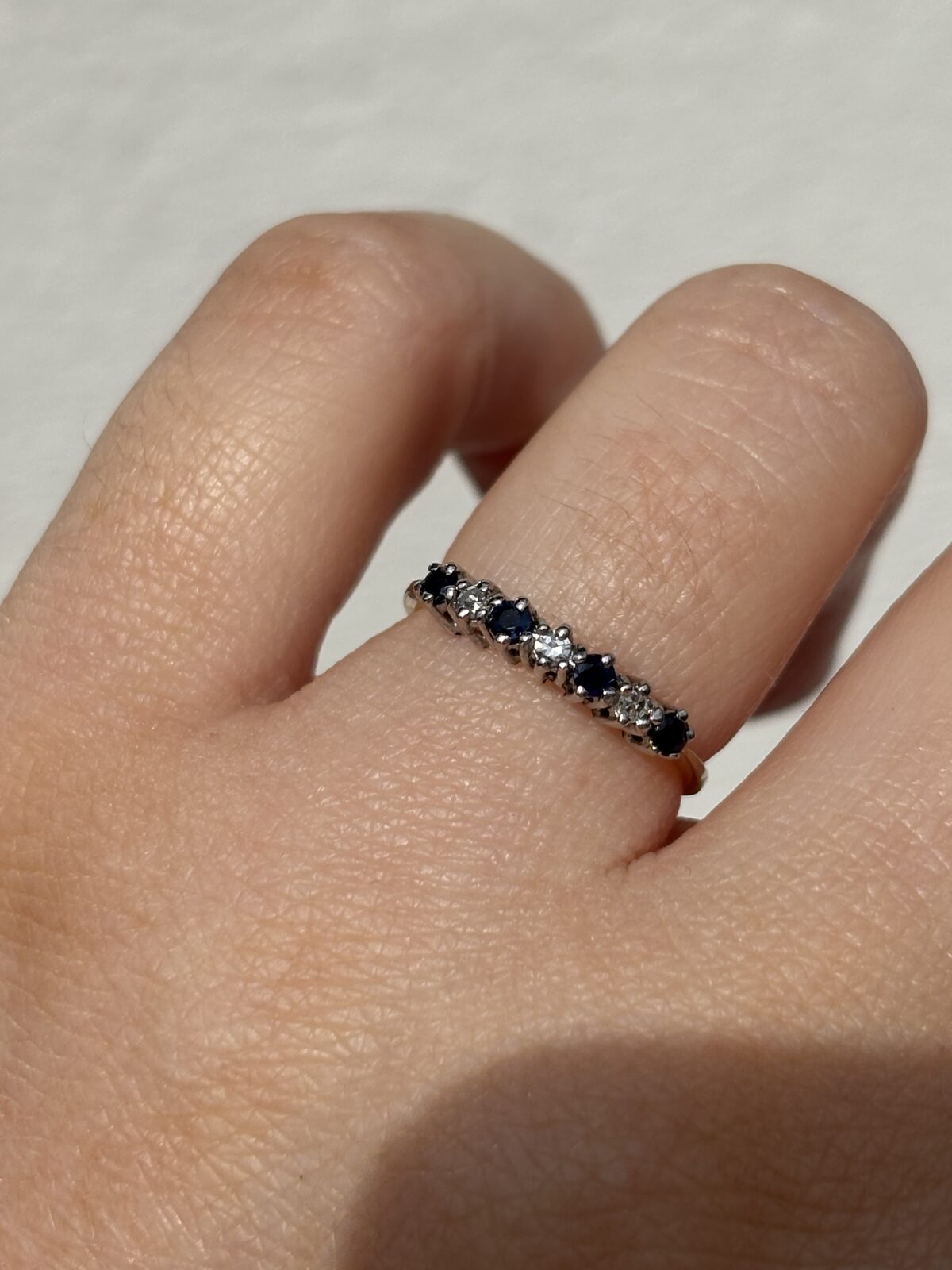 9ct Yellow Gold Sapphire and Diamond Band