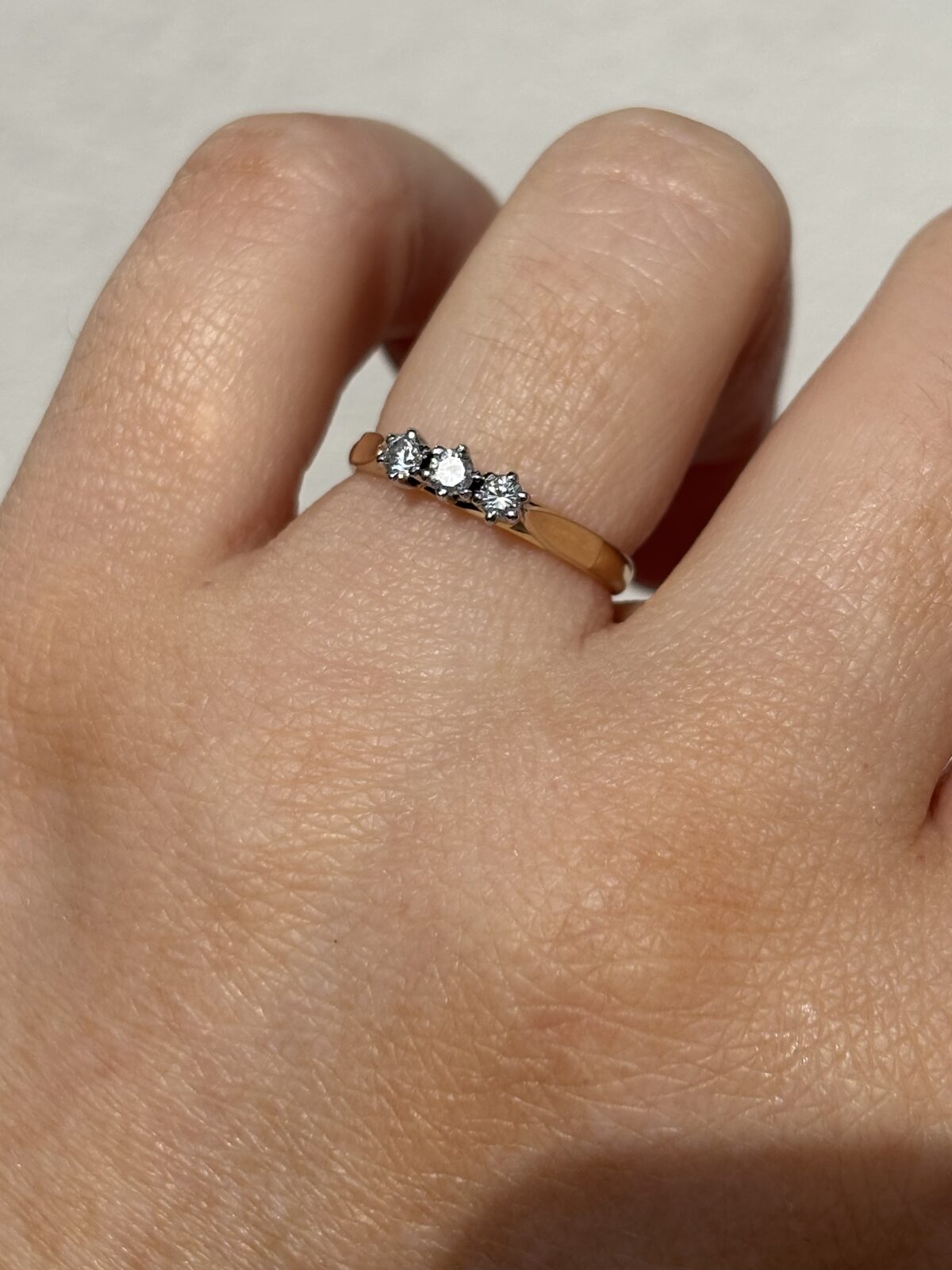 9ct Yellow Gold Diamond Trilogy view 4
