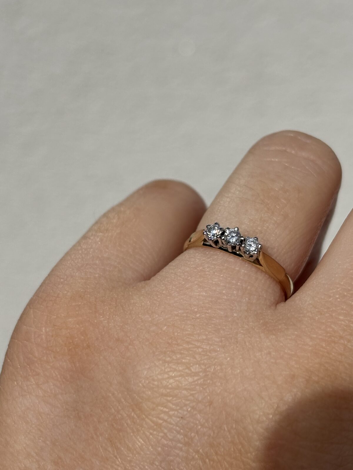 9ct Yellow Gold Diamond Trilogy view 3