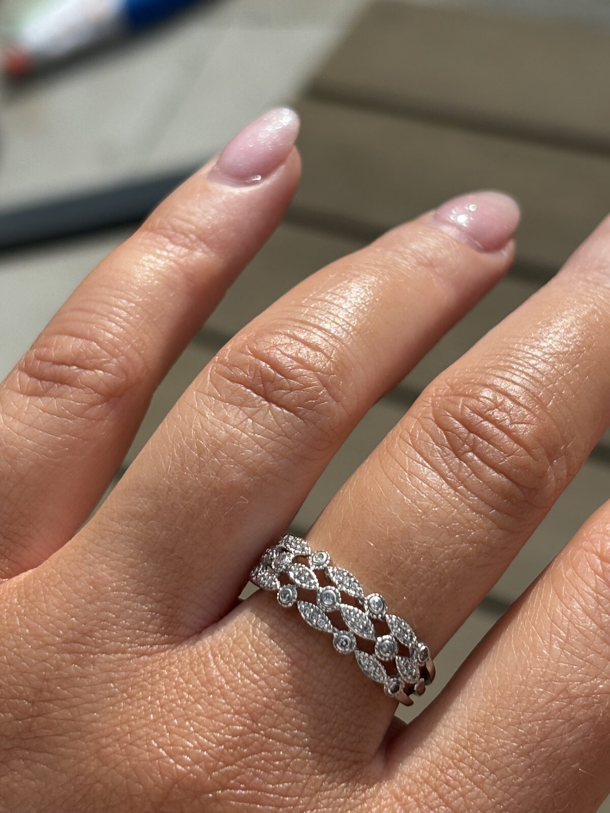9ct White Gold Diamond Half-eternity Ring view 4