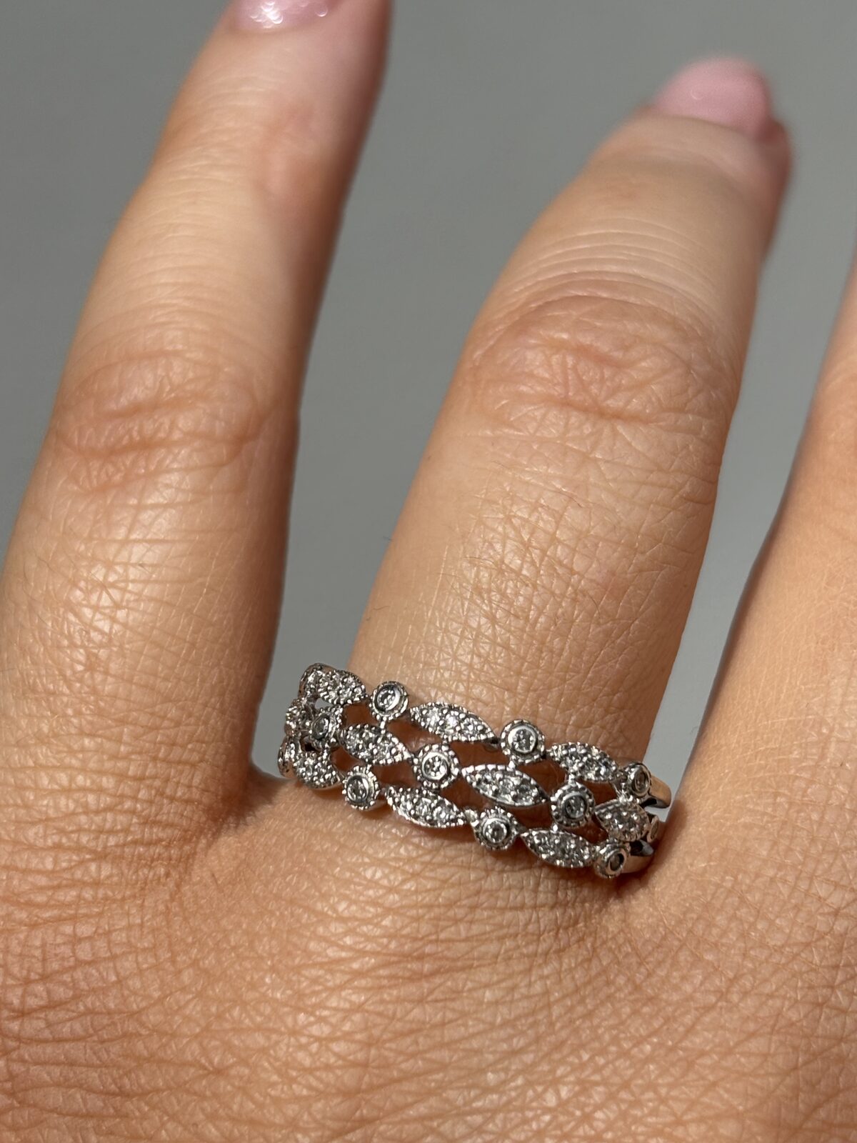 9ct White Gold Diamond Half-eternity Ring