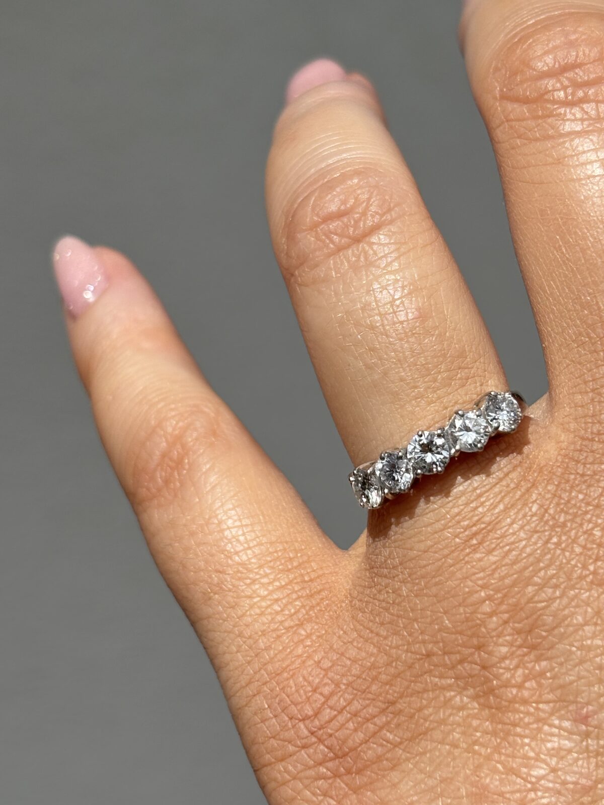 18ct White Gold Diamond Five Stone Ring