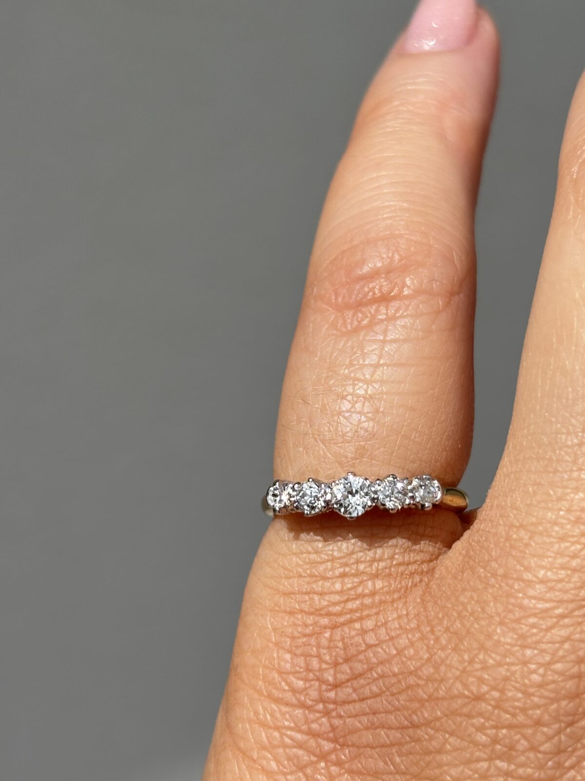18ct Yellow Gold Diamond Five Stone Ring view 4
