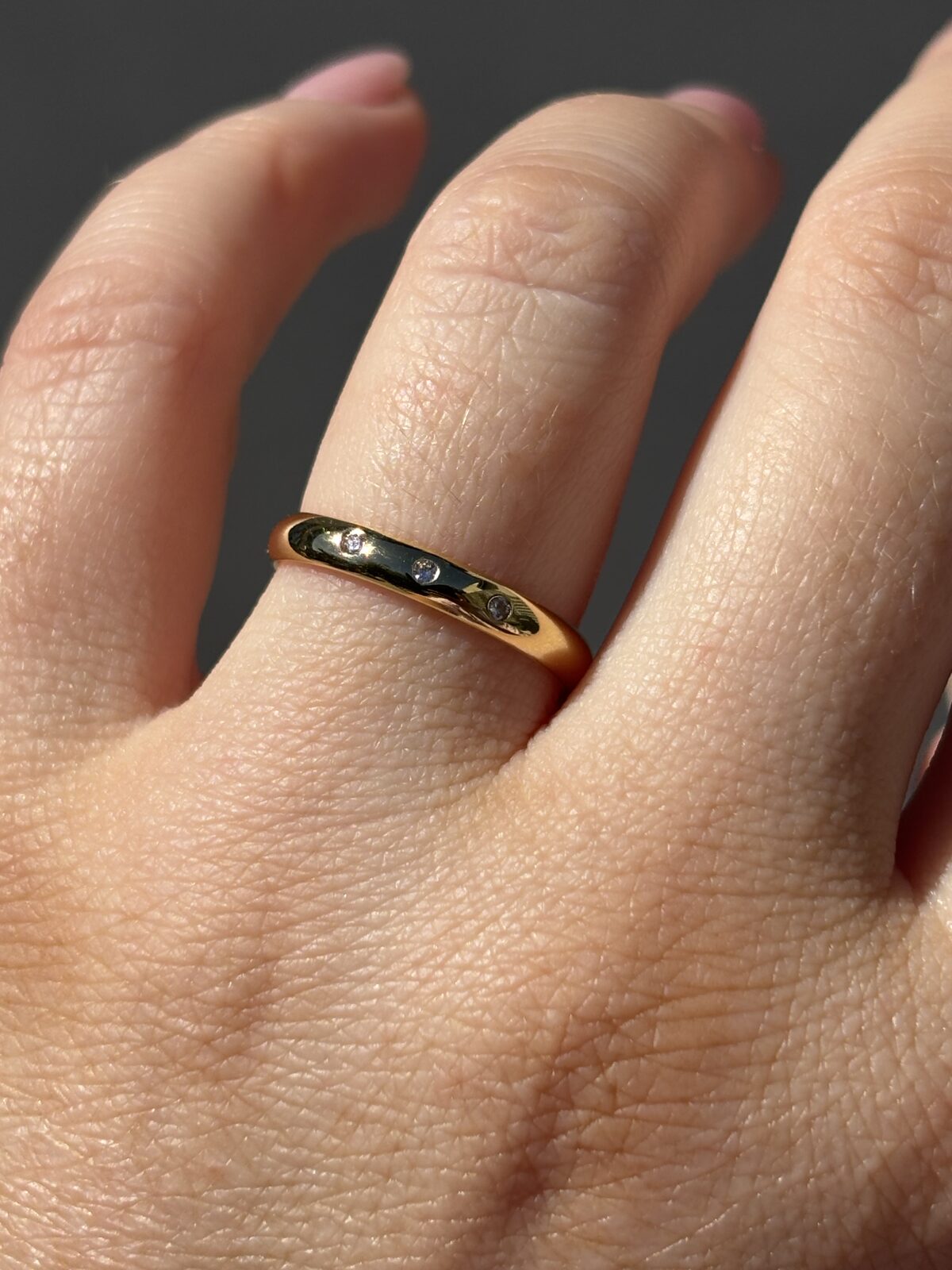 18ct Yellow Gold Flush-set Diamond Band view 4