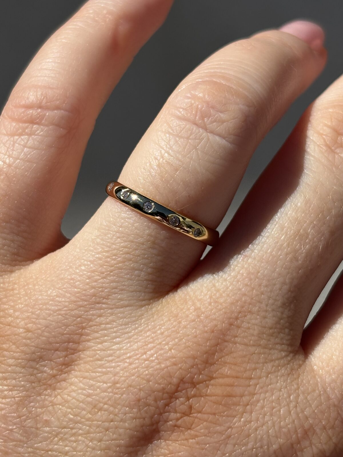 18ct Yellow Gold Flush-set Diamond Band view 4
