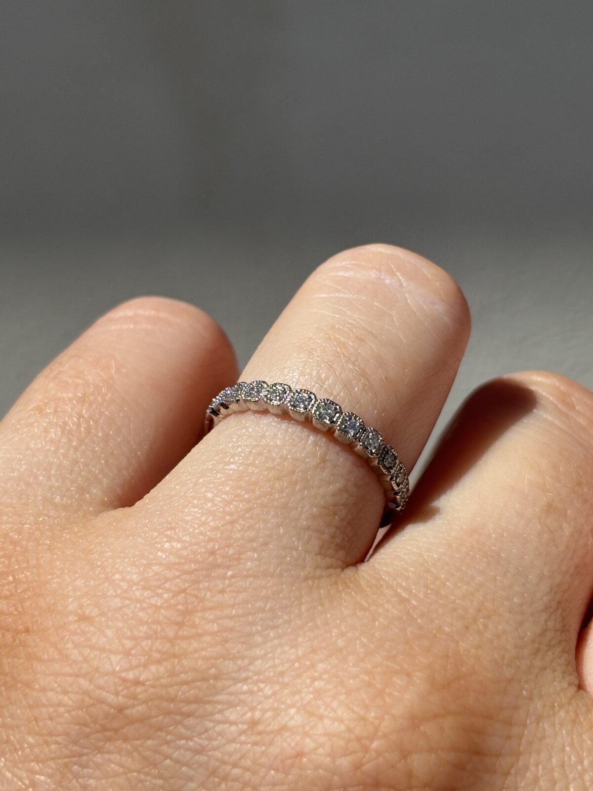 9ct White Gold Diamond Milgrain Half-eternity view 3