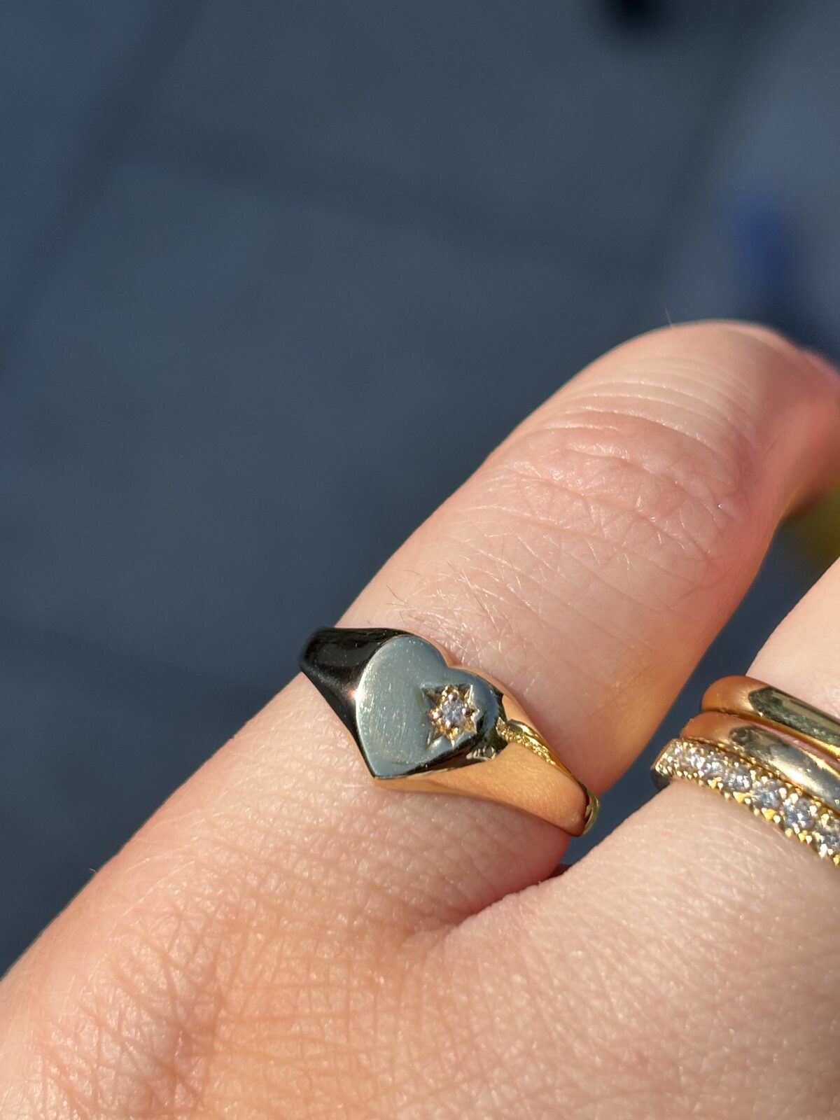 9ct Yellow Gold Diamond Signet Ring