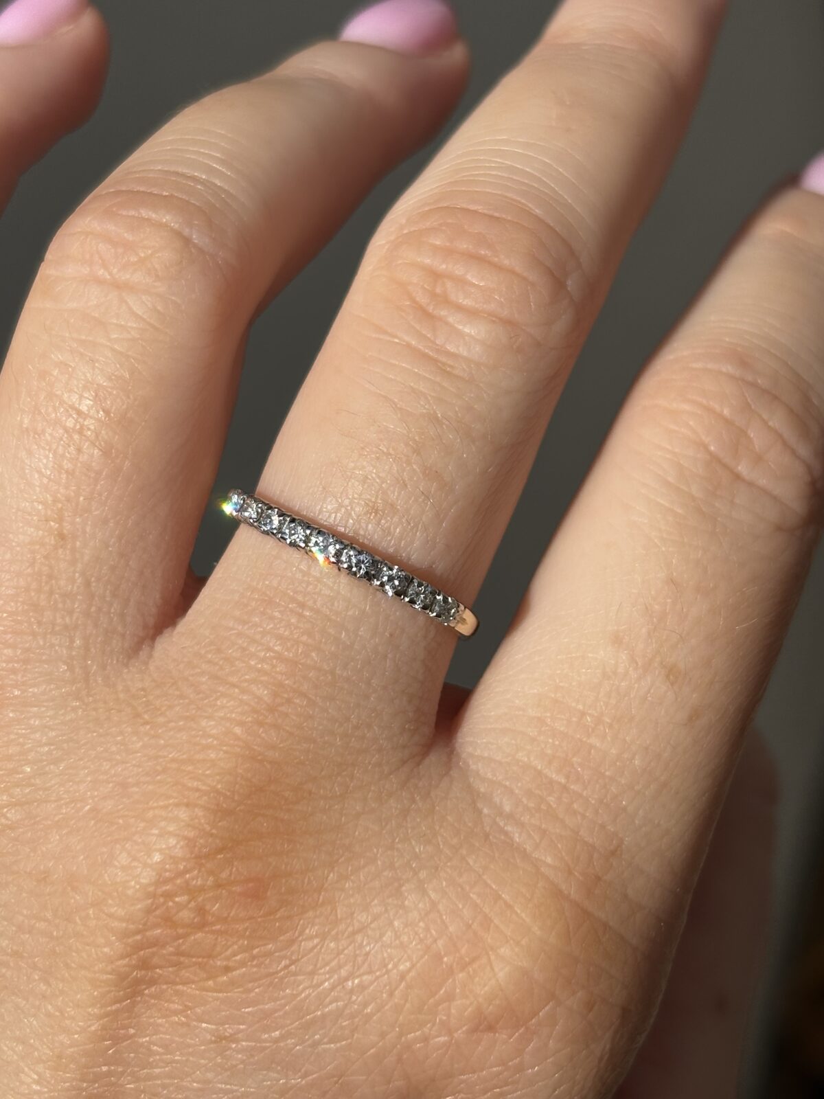 9ct Yellow Gold Claw-set Diamond Band